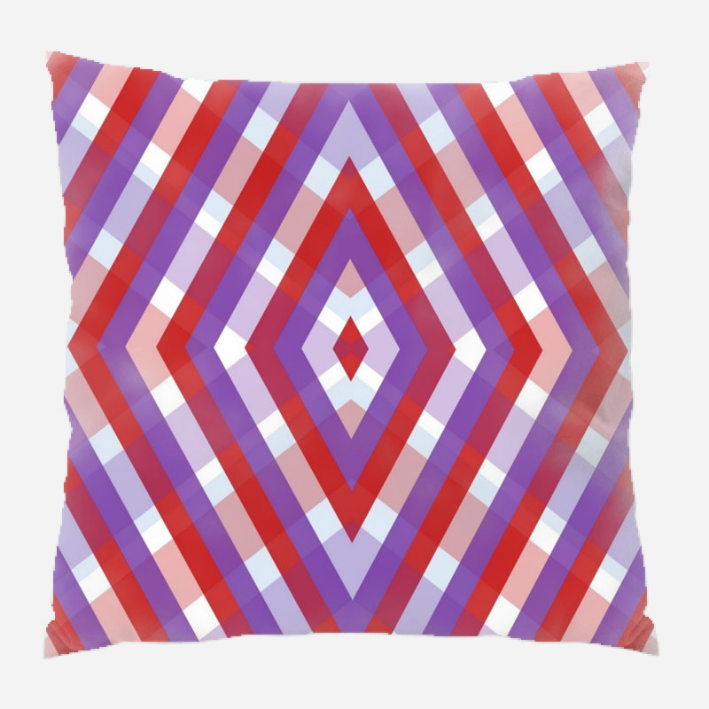 Fabric Geometric Microsuede Reversible Throw Pillow