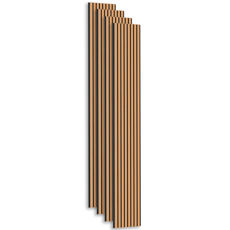 4pcs x 94.5" x 12.6" x 0.8" Acoustic Slat Wall Panels for Interior Wall Décor Light Maple(4 Pack/33.07 sq.ft), Light Maple
