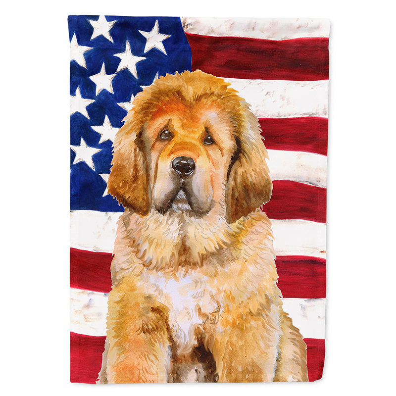 Double Sided 15'' H x 11'' W Polyester Independence Day Garden Flag, Tibetan Mastiff