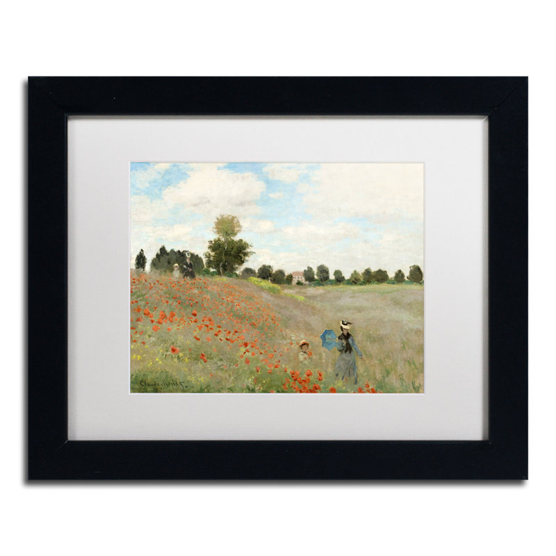 «Wild Poppies Near Argenteuil» par Claude Monet - reproduction d'art sur toile, H 11 po x l 14 po, Blanc