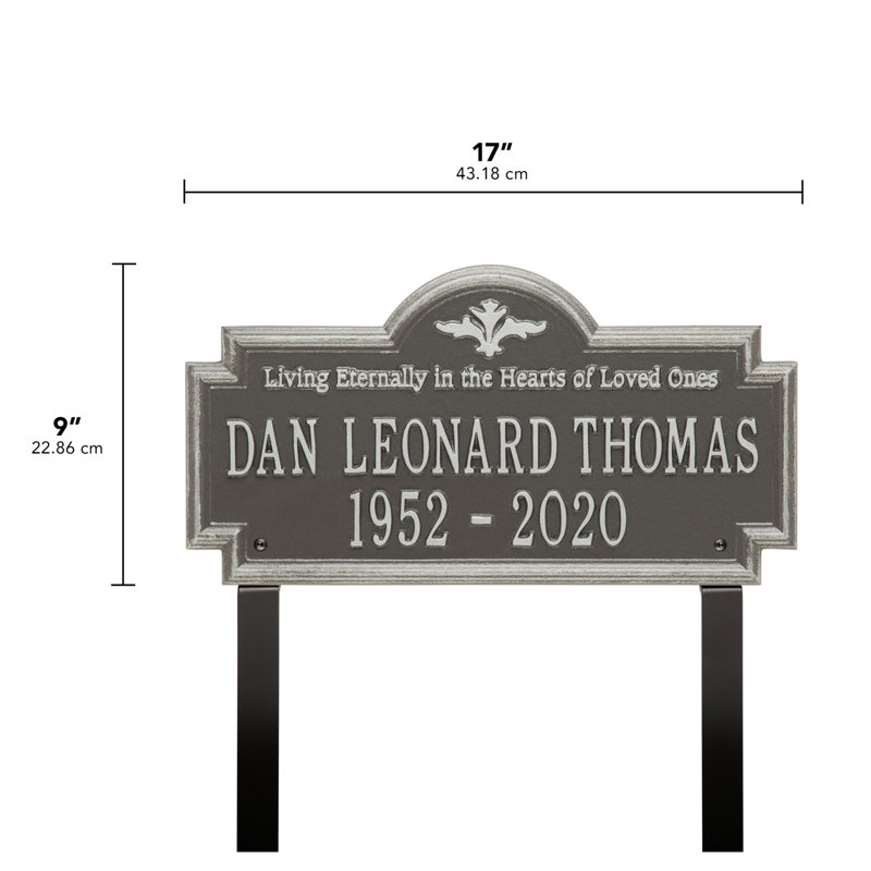 Arlington 'Living Eternally' Memorial Plaque, Yes, Pewter/Silver