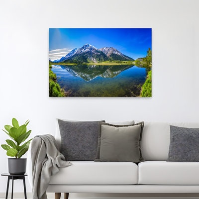 Reflection Of Mountains In Tern Lake, Tern Lake Wildlife Viewing Area, Near Moose Lake, Kenai Peninsula, Alaska, Usa Abstract Contemporary Landscap...
