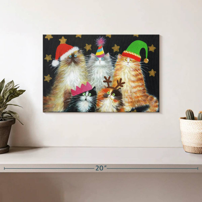 Chats de Noël, H 8 po x l 12 po