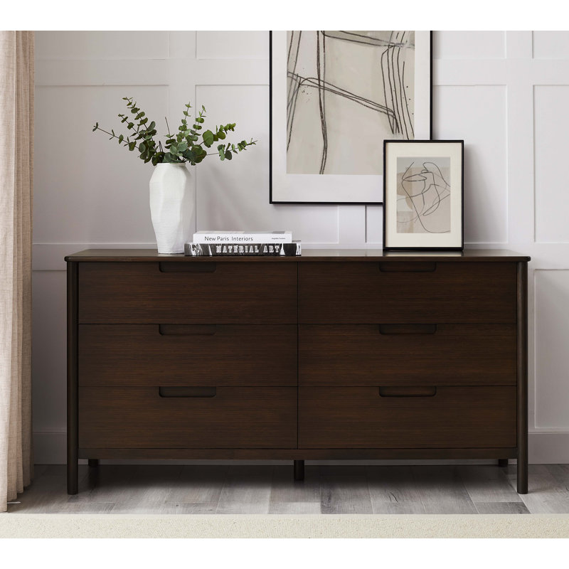 Commode 6 tiroirs Felder, café