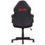 Fauteuil de jeu réglable et ergonomique, fauteuil de bureau rembourré en similicuir avec contrôle pivotant et inclinable à 360 degrés, noir / rouge