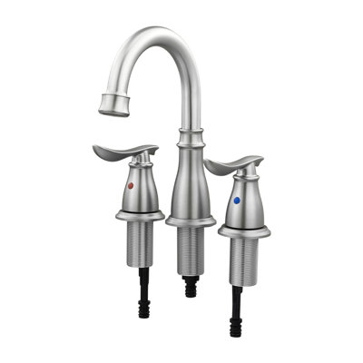 Double Handle Bathroom Sink Faucet with Drainer
