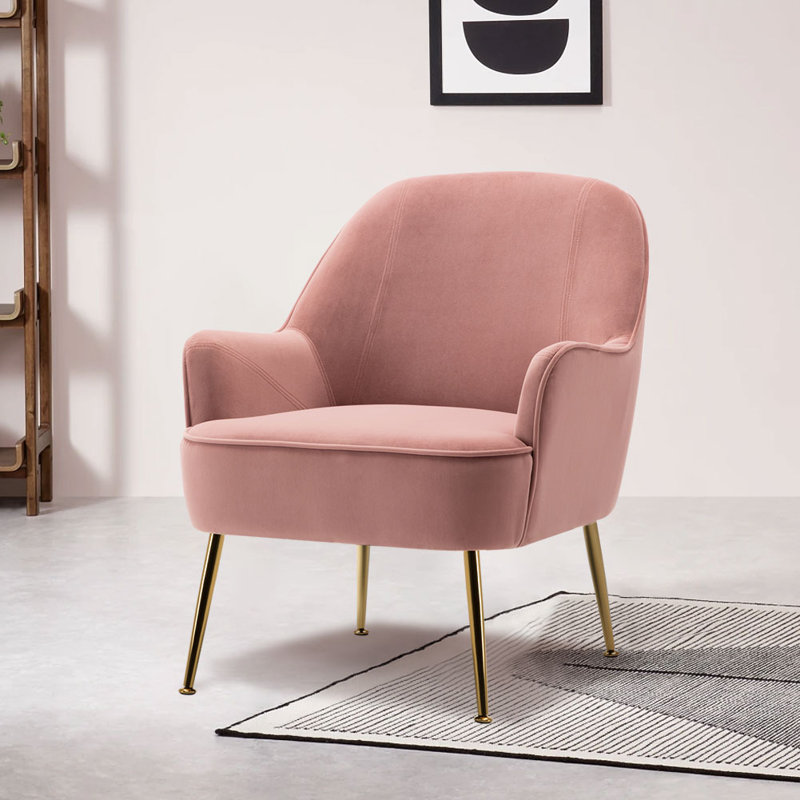 Ebenezer Velvet Armchair, Smoky Pink
