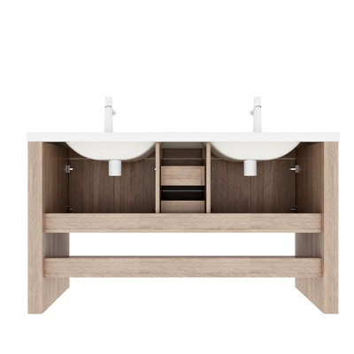 Lavabo de salle de bain 60 "sans armoire, avec cuve en acrylique blanc LUCCI