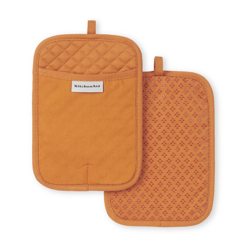 KitchenAid Asteroid Pot Holder 2-Pack Set,, Orange