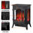 16.5"W 3D Infrared Portable Electric Fireplace Stove,1000W/1500W,Freestanding Stove Heater