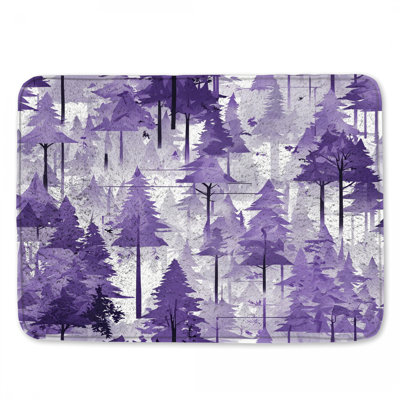 Purple Forest Silhouette Bath Mat