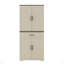Kitchen Pantry With Led Light, Storage Cabinets, 1 Drawer, Door Shelves And X-patterned Design