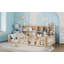 Structure de lit plateforme en bois pour enfants avec garde-corps, tablettes de rangement latérales et bibliothèque pour économiser de l'espace et de la sécurité (sans matelas)-132915890-132915888