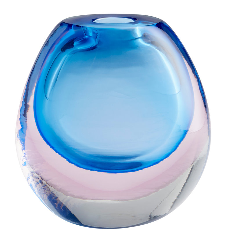 Oxblend Glass Table Vase 1, 7" H x 6.75" W x 6.75" D