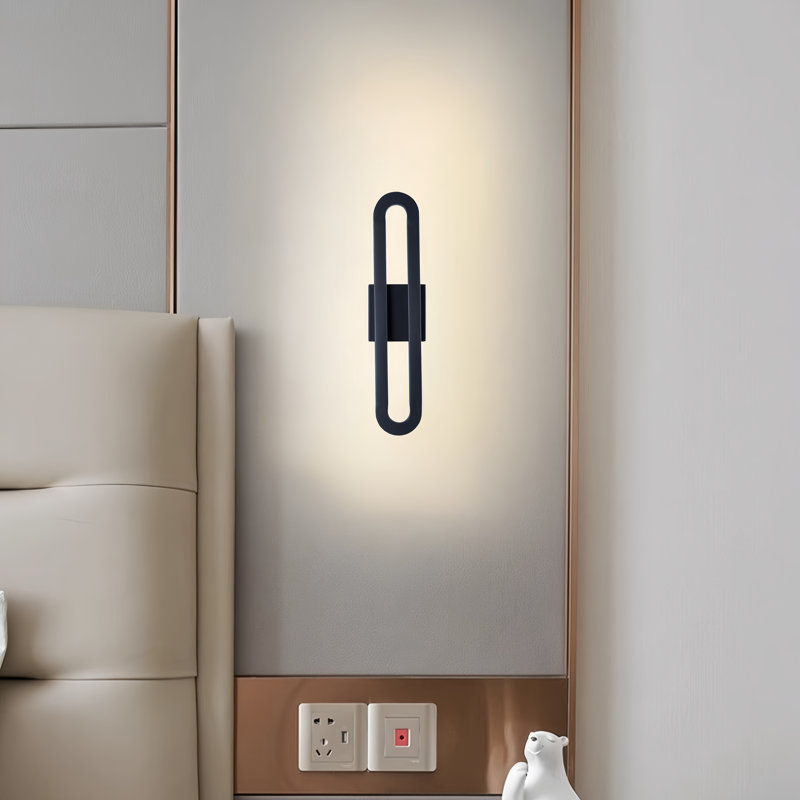 Applique murale moderne en fer noir à 1 lumière DEL à intensité variable de 20 po pour le salon, la chambre à coucher et l'allée Modern