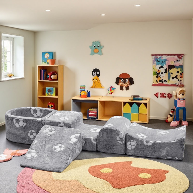 Modular Play Couch, 5-In1 Modular Sectional Playing Sofa, Versatile Sofa For Playroom Bedroom, Convertible Foam And Floor Cushion