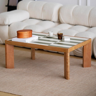 Creative design sense tile solid wood coffee table