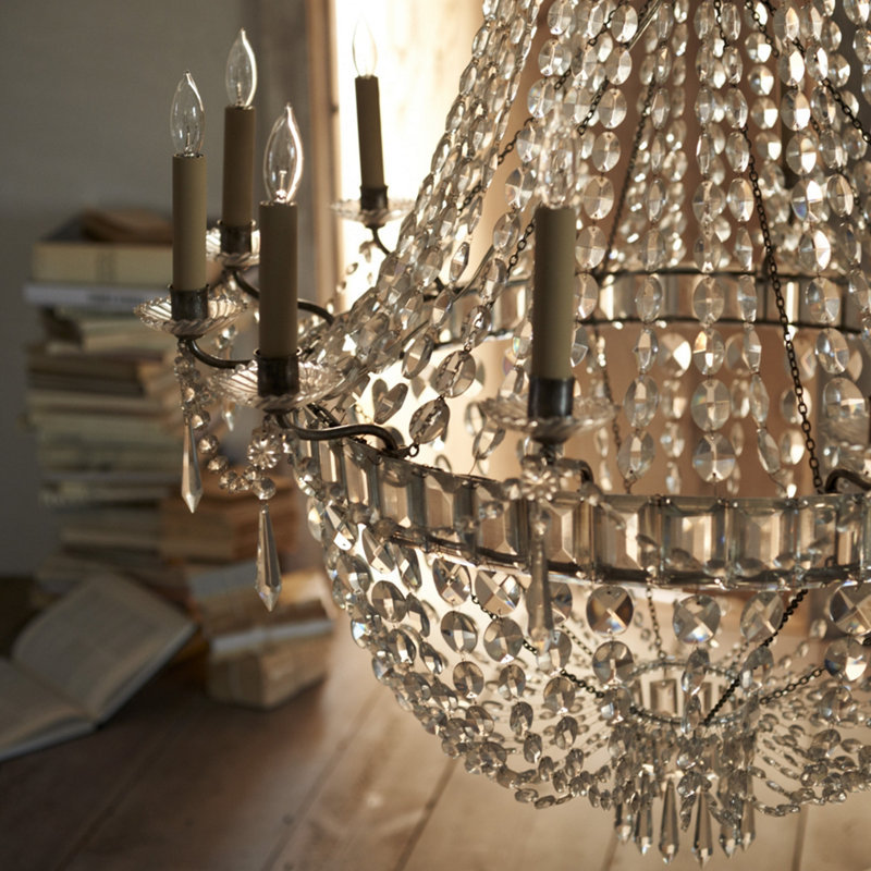 Ralph Lauren Evalina 12 - Light Chandelier, Butler's Silver