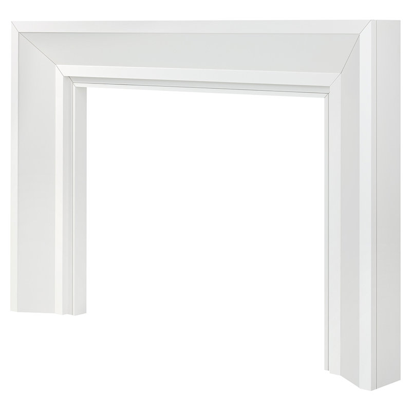 Modern Ember Everly Wood Fireplace Mantel Surround Overall Dimensions 72" x 54"- Interior Opening 48" x 42", 72", White