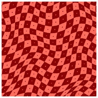 Red Wavy Checkered Quilted Bedspread All Sizes