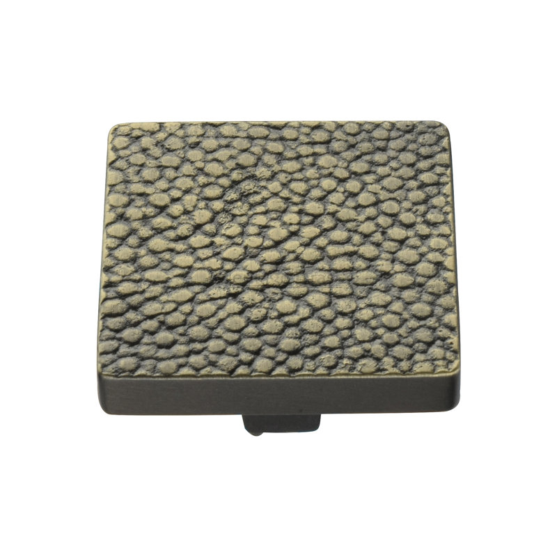 Heritage Brass Cabinet Knob Square Stingray Design, 26mm H x 32mm W x 32mm D, Antique Copper