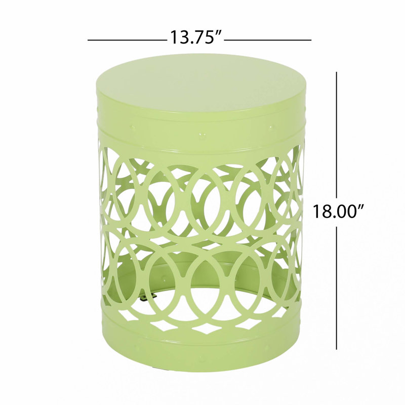 Table de bout d'extérieur en métal, Green