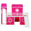 Lit mezzanine double avec tente et tour rose Slide