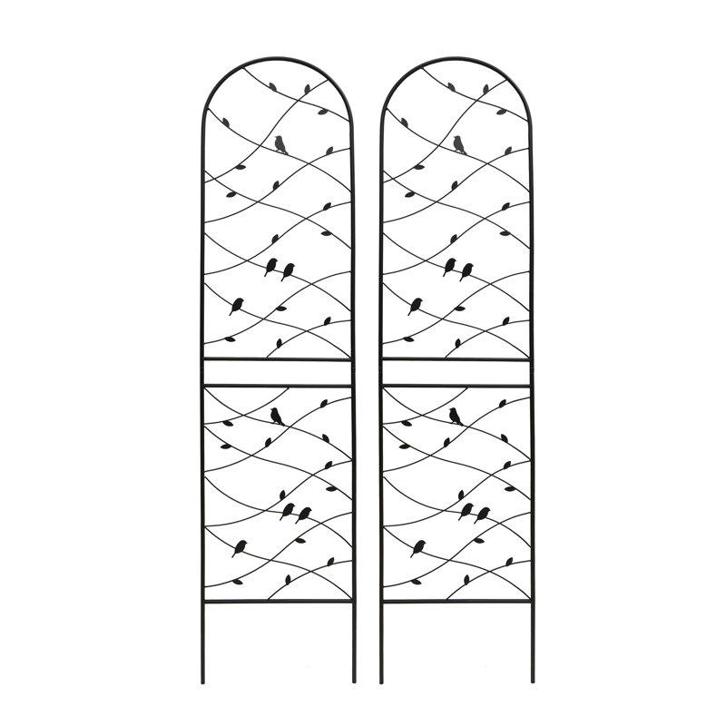 Ensemble de 4 treillis de jardin en métal 86,7 "x 19,7" antirouille pour plantes grimpantes