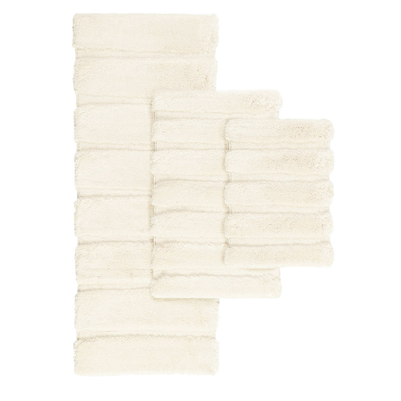 Tapis pour salle de bain 24 po x 58 po, à rayures, décoloré, lustré, envers antidérapant, l 24 po x L 58 po, lavable à la machine
