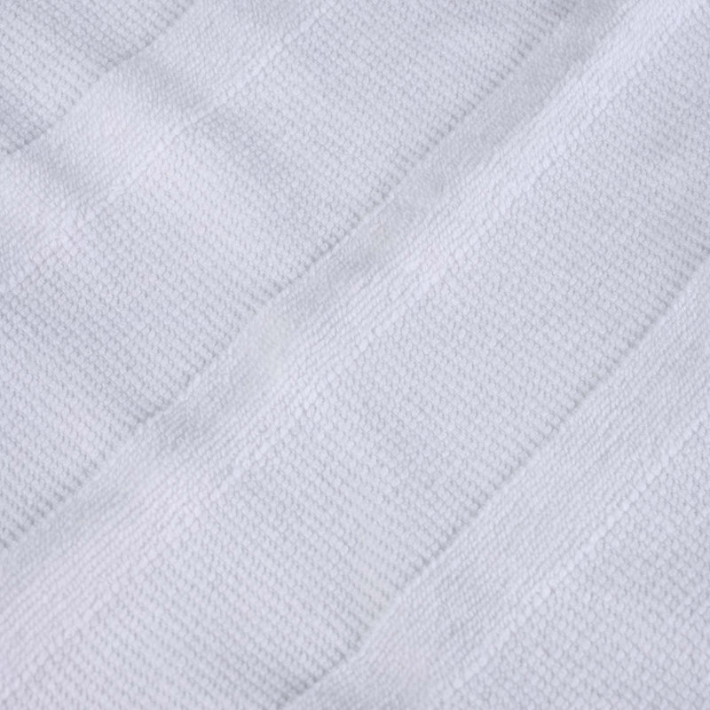 Oilton Ribbed 12 Piece 100% Cotton Bath Towel Set, White