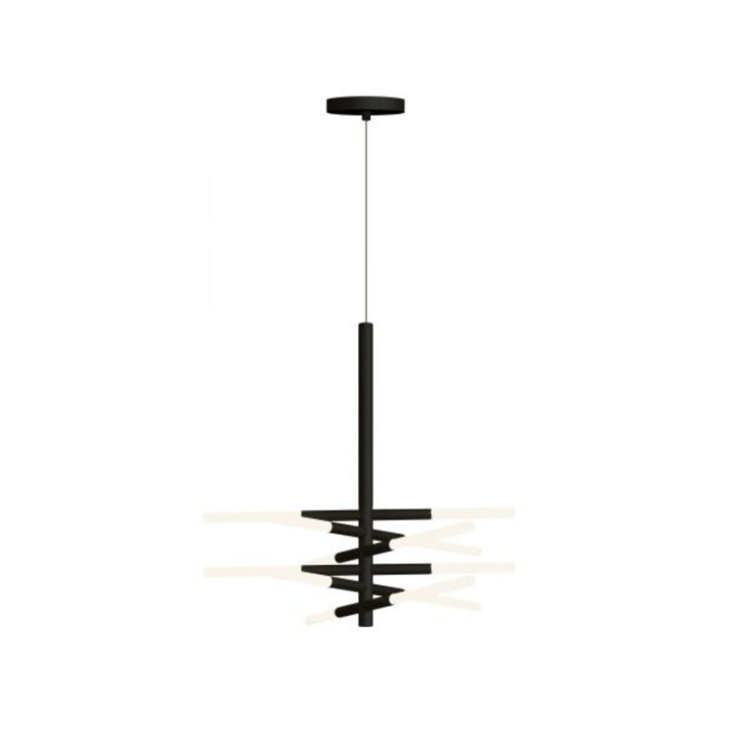 Bianca Double Suspension Lamp, Matt Black Silk Lacquered