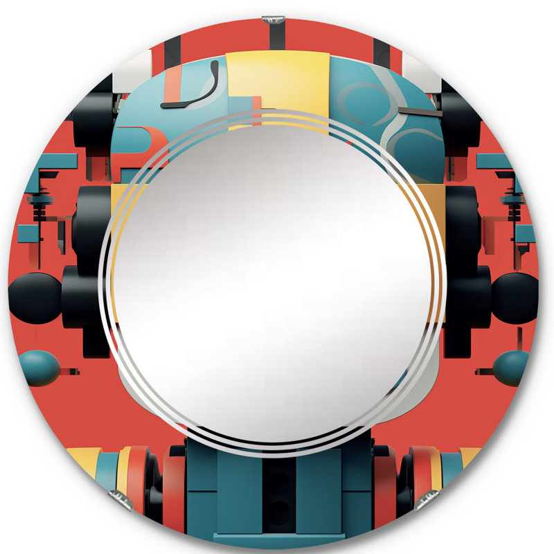 Quatrain - Miroir mural moderne rond, 24 po x 24 po