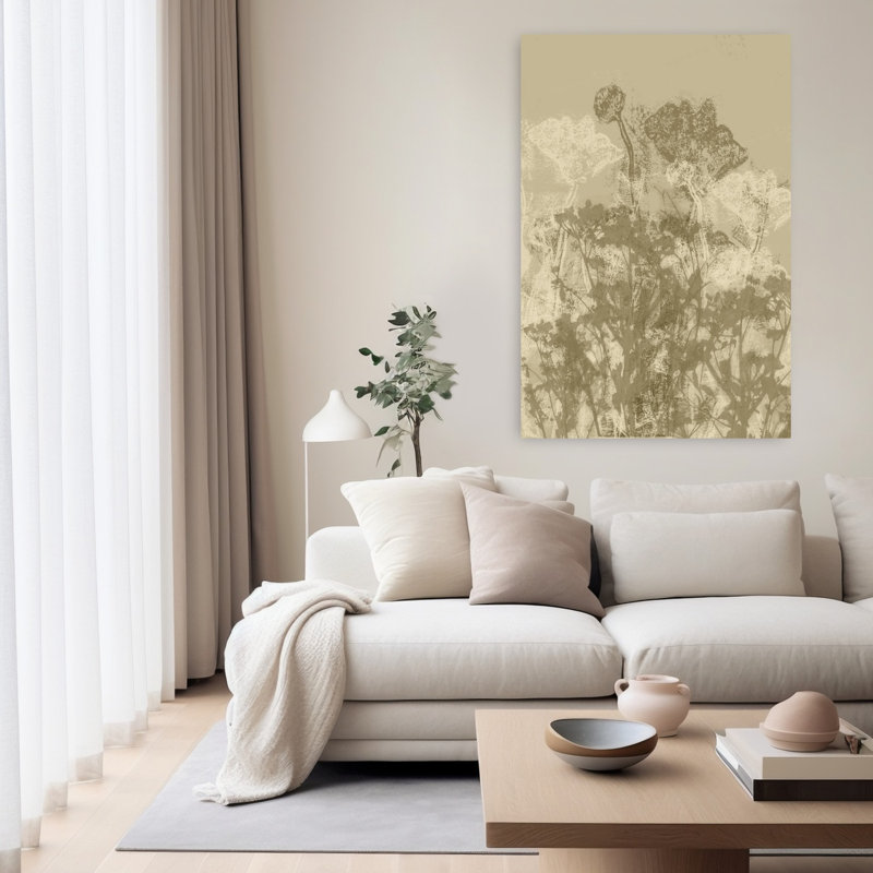 Contemporary Art Abstract Contemporary Minimalist Flower Forest Art by Dina Dankers - Wrapped Canvas Print