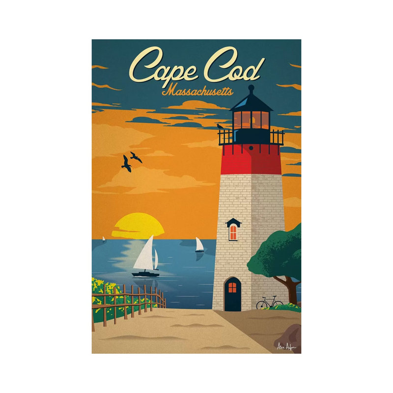 Cape Cod 1 Piece Wrapped Canvas Wall Art, 20.32 cm H x 30.48 cm W
