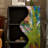 Abstract Art Solid Wood Storage Cabinet