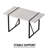 55 Inch Modern Rustic White MDF Dining Table, Black Rectangular Metal Leg Household Kitchen Dinner Table For 4-6 People-1237272167