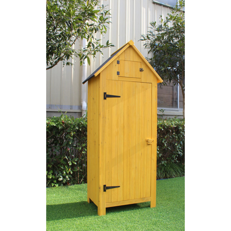 2 ft. 5 in. W x 2 ft D Solid Wood Storage Shed, Yellow