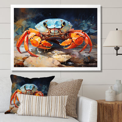 Crab Coastal Guardian Collage - Animals Wall Art Living Room