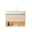 Meuble-lavabo et lavabo 30 po Frigga, armoire de rangement en contreplaqué flottant, tiroir et tablette avec capteur de lumière, lavabo encastré en céramique et plateau en pierre frittée dorée calacatta, pré-assemblé, finition texturée en travertin 