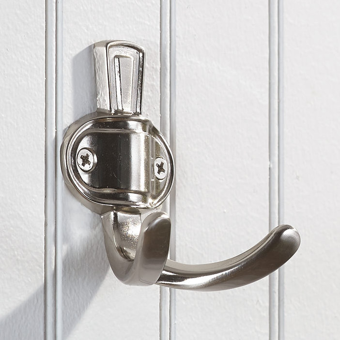 Classic Metal Wall Hook, Brushed Nickel