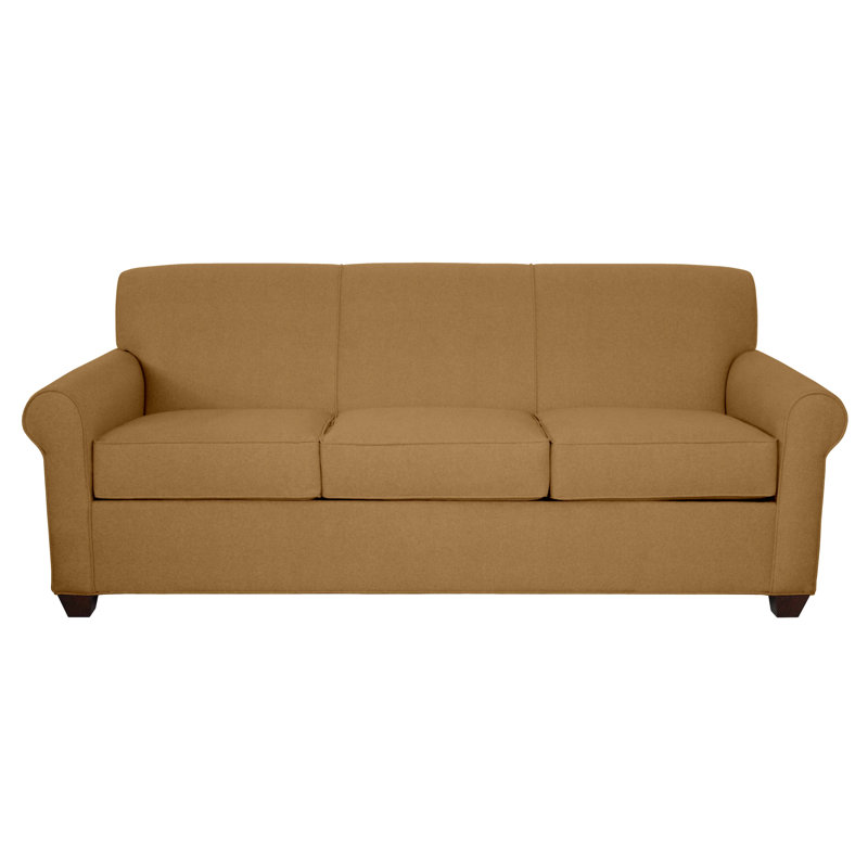 Finn 83" Rolled Arm Sofa Bed with Reversible Cushions, Innerspring, Montana Walnut, Dillon Luggage
