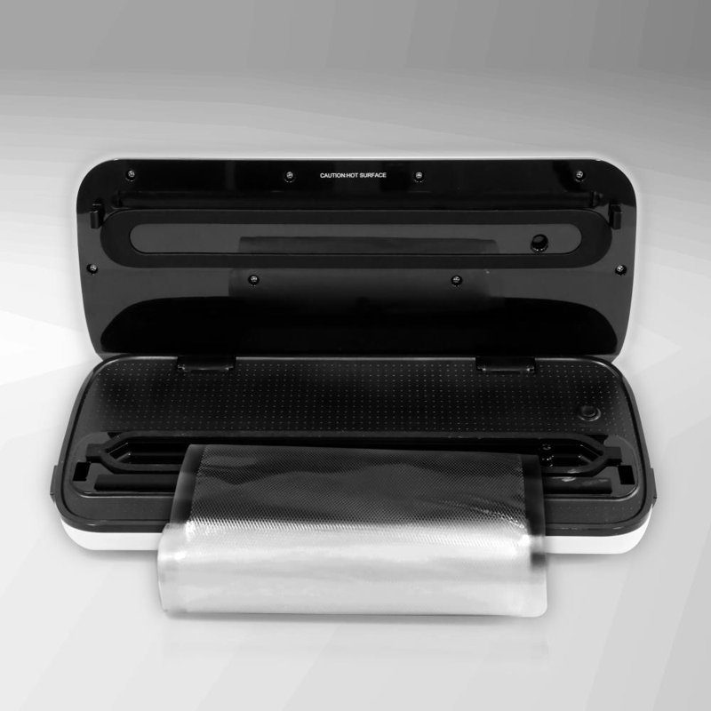 Black Automatic Food Vacuum Sealer with Reusable Bags