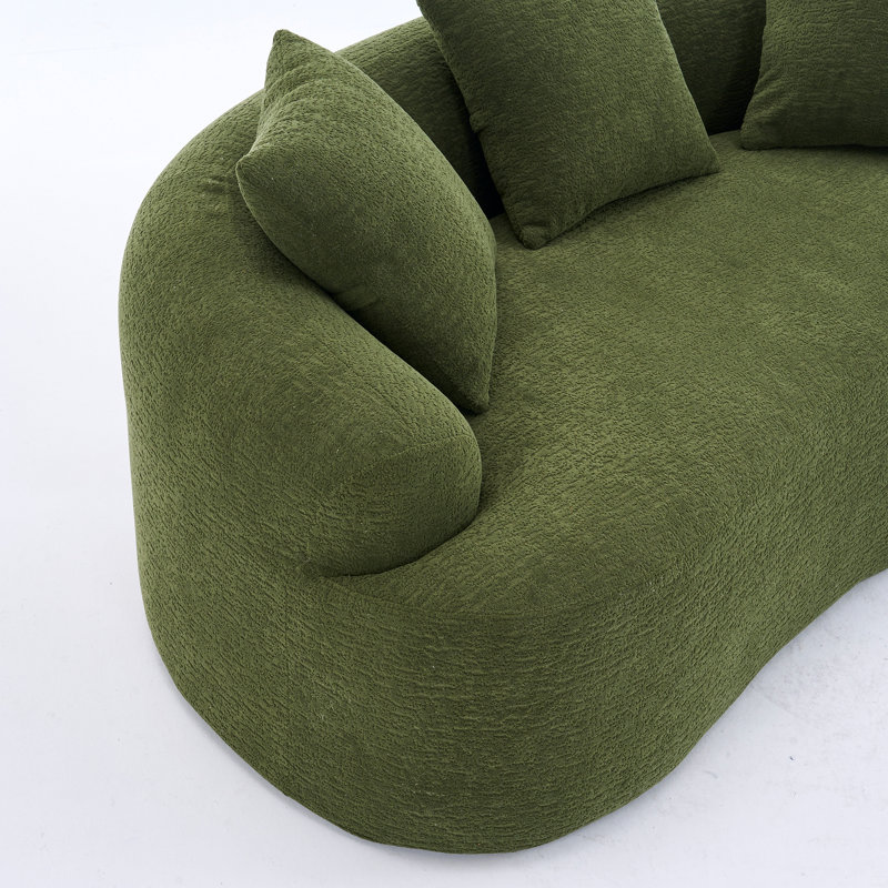 Causeuse courbée: sans assemblage, petit canapé en chenille, éponge 30D