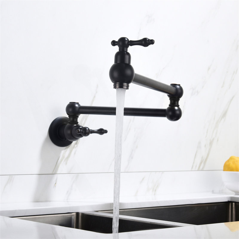 Robinet remplisseur de pot mural, Noir mat