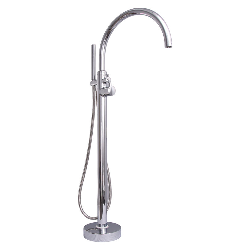 Branson 1 Handle Bathroom Freestanding Tub Filler with Diverter, Polished Chrome