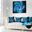 Fractale de trou de ver bleu magique - coussin imprimé abstrait-29896387-29892933
