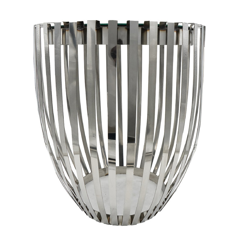 Table de bout cylindrique en acier inoxydable