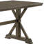 Table de salle à manger Omal, plateau de table en bois brun de 79 pouces, pieds en forme de X