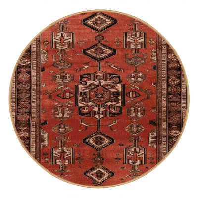 Machine Washable Persian Brown Area Rug