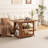 Soild wood Expandable Rolling Coffee Table with Double Storage Shelves-1628801945